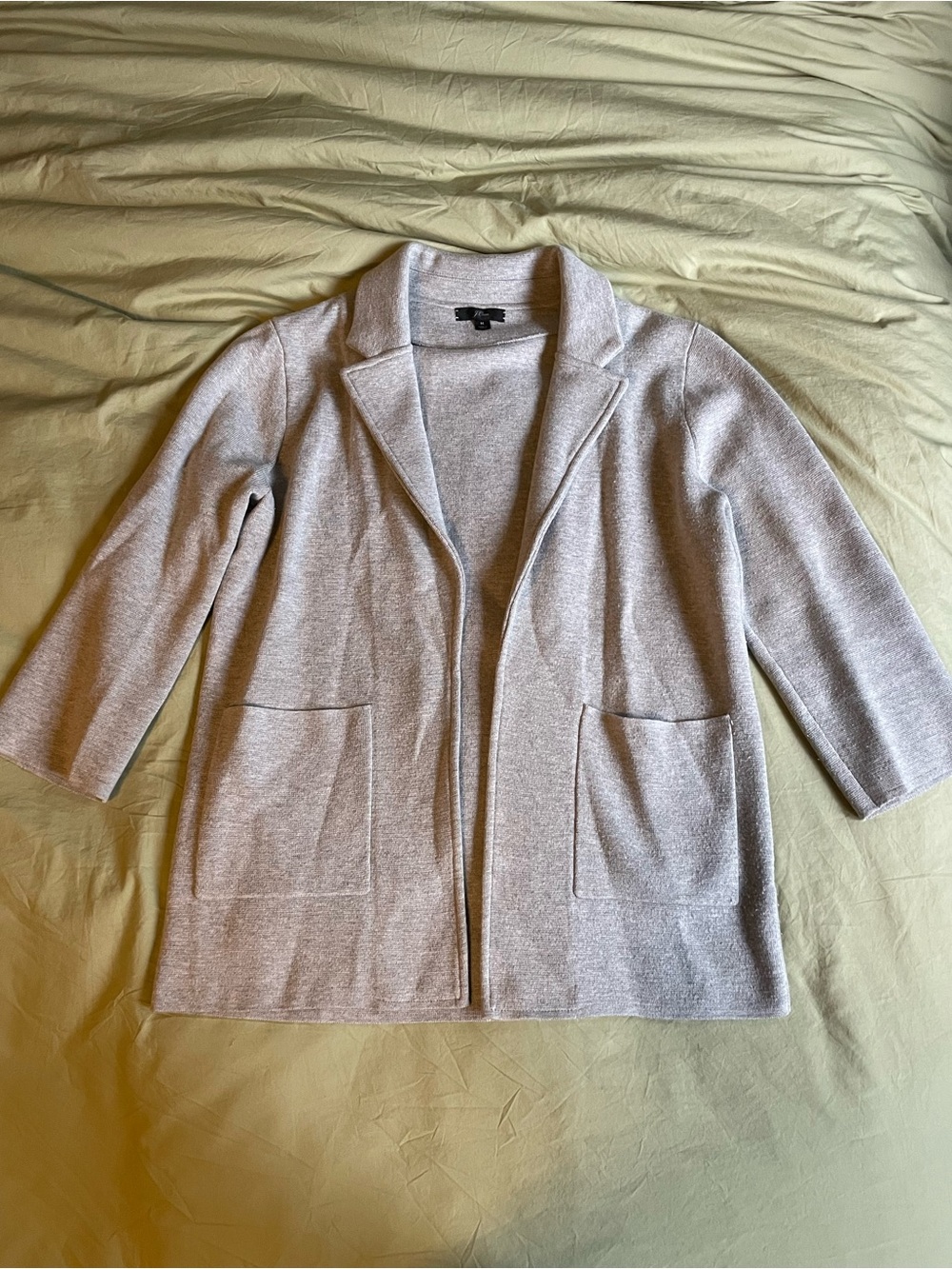 J.Crew Grey Sweater Blazer Open Front Size M